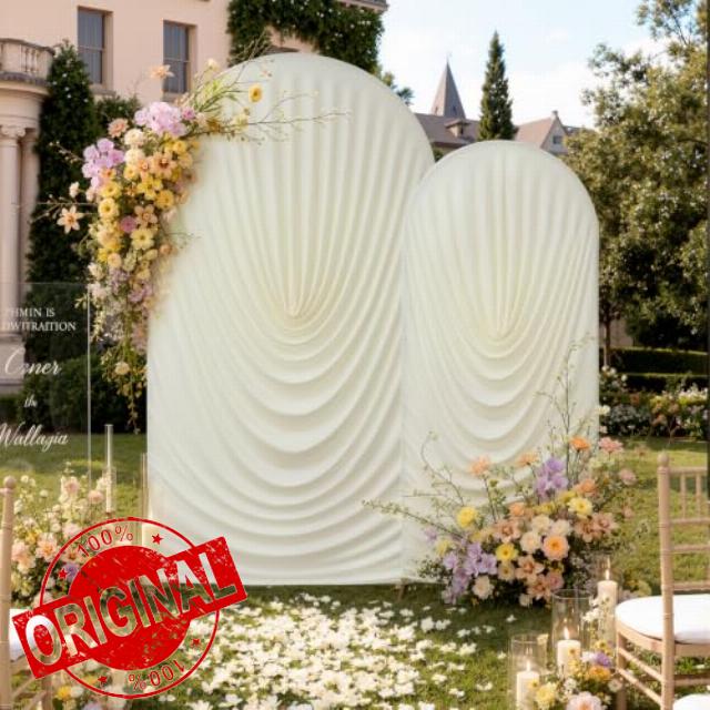 7.2FT & 6FT Ivory Arch Cover Set - Stretchy Fitted Arch Backdrop Cover for Round Top Chiara Backdrop Stand for Wedding Baby Shower Birthday Party Bridal Shower Decorations