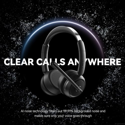 Bluetooth Headset with Microphone AI Noise Cancelling & Mute Button