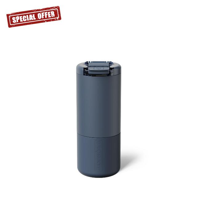 BrüMate Strova 18oz 100% Leakproof Insulated Coffee Mug | Ceramic-Lined Interior | Built-In Silicone Sleeve for Travel | Locking Flip Lid (Nightfall Blue)