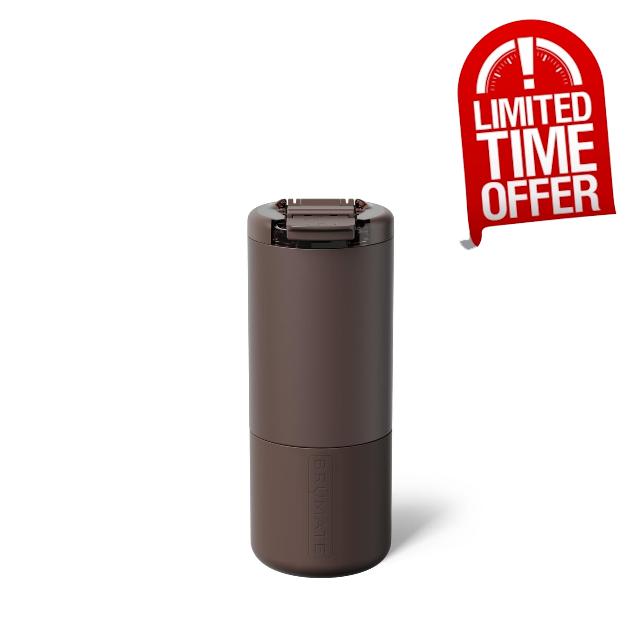 BrüMate Strova 18oz 100% Leakproof Insulated Coffee Mug | Ceramic-Lined Interior | Built-In Silicone Sleeve for Travel | Locking Flip Lid (Java)