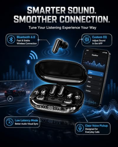 Low Latency Headphones for Sports and Travel(Black)