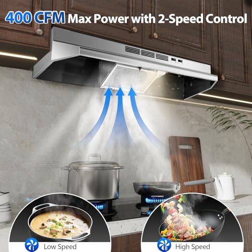 400 CFM Convertible Vent Hood (Ducted/Ductless)