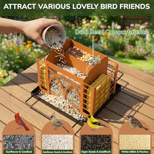 3.5Lbs Large Capacity Great for Attracting Finch Cardinal Chickadee Wild Birds