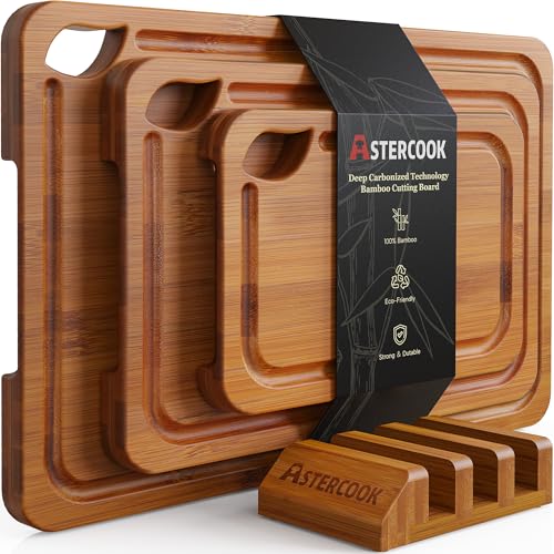 Reversible Charcuterie & Chopping Boards with Juice Grooves and Easy-Grip Handles