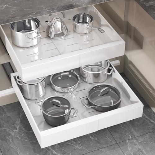 Full Extension 3 Slide Rails Slide Out Drawers With Raising Pad for Framed Cabinets