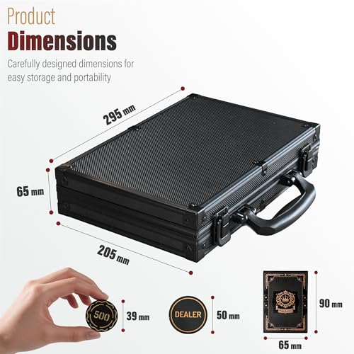 Gold Dark Poker Set with Black Aluminum Case
