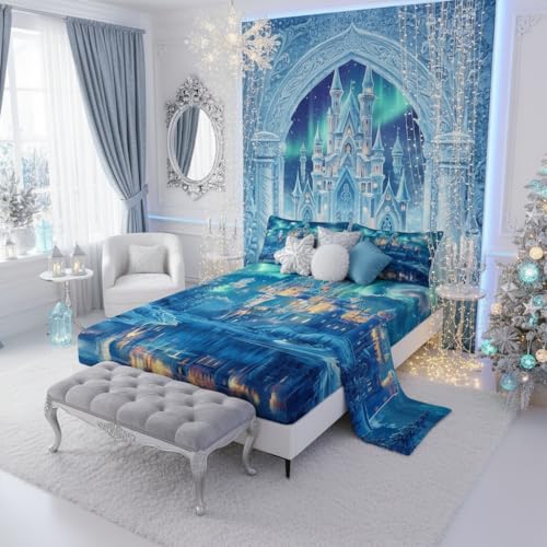 Gothic Architecture Bedding Sets 4Pcs for Kids Girls Boys Teens Room Decor