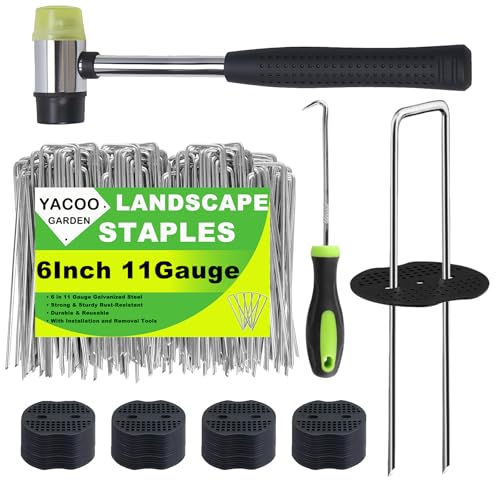 11 Gauge Galvanized U-Shaped Garden Stakes (200 Pack) with 200 Gaskets