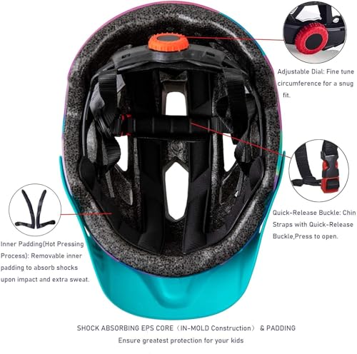 Kids Bike Helmets Youth Bike Helmet Adjustable & Lightweight 50-57cm