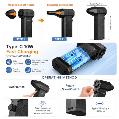 000 RPM Electric Air Duster Blower