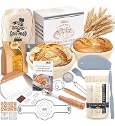 Sourdough Bread Baking Supplies, Sourdough Starter Kit, Bread Proofing Basket, Bread Making Tools...