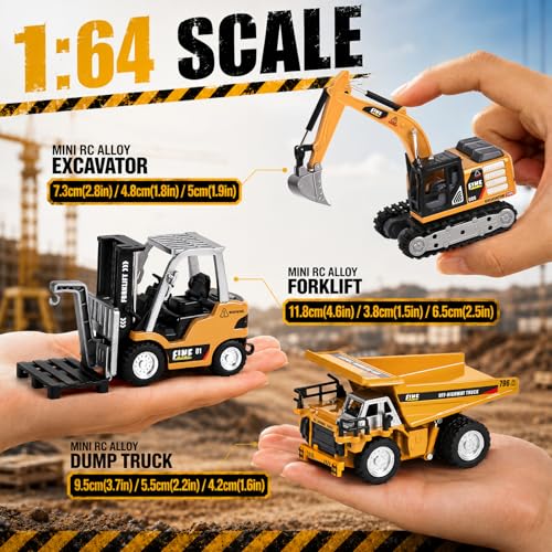 3PCS Mini Alloy Remote Control 1:64 Scale with Sandbox