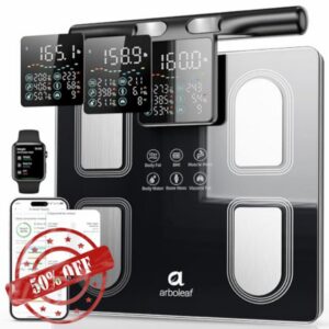 Arboleaf 8-Electrode Body Composition Scale with Handle Display