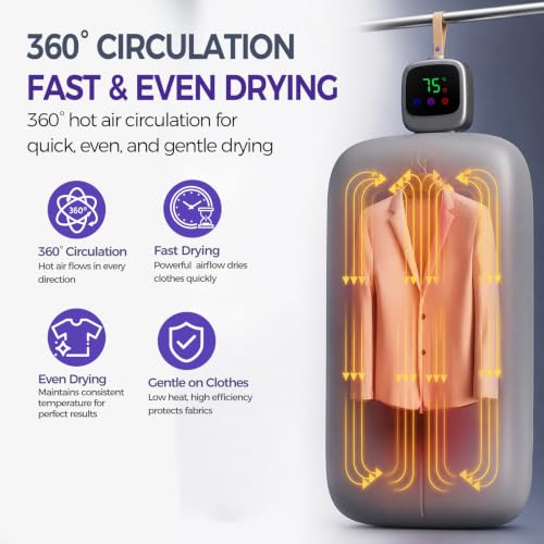 Mini Electric Laundry Dryer with 3 Heat Settings 4 Timer Modes