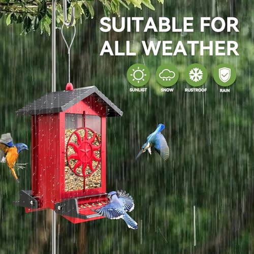 Weatherproof Durable Hanging Bird Feeder for Backyard