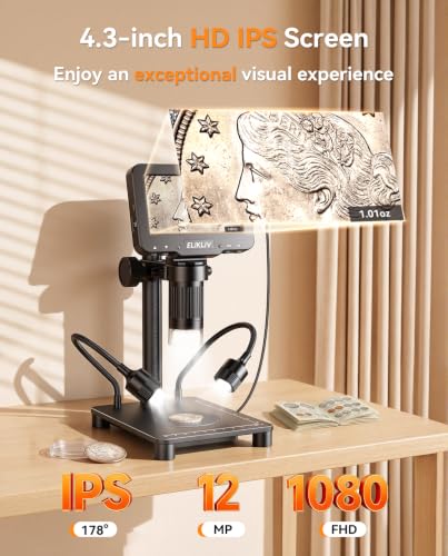4.3" LCD Screen 12MP Camera 1080P Video USB PC View for Adults Collectors Supplies