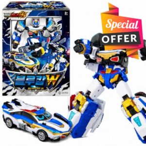 Metal Cardbot W Police Petrol Car Blue COP W Transforming Robot Car 블루캅 W