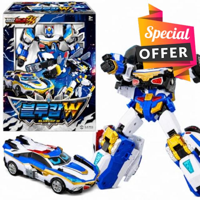 Metal Cardbot W Police Petrol Car Blue COP W Transforming Robot Car 블루캅 W