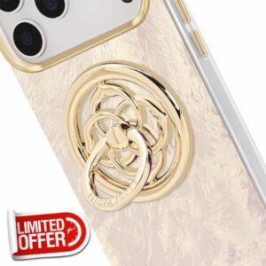Kendra Scott Magnetic Phone Ring Grip with Stand - Gold Medallion                                                          Stylish Designer Phone Holder for Hand - Removable and Collapsible MagSafe Grip for iPhone 17 Pro Max/16/15/14/13/12/Pixel 11