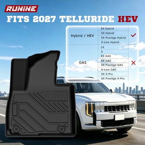 All Weather TPE Telluride Floor Liners Full Set with Cargo Mat & Backrest Mats