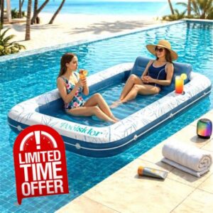 Inflatable Tanning Pool Lounger |Large Inflatable Tanning Bed for Adults -4 in 1 Multipurpose Sunbed Tub | Pool Floats Adults
