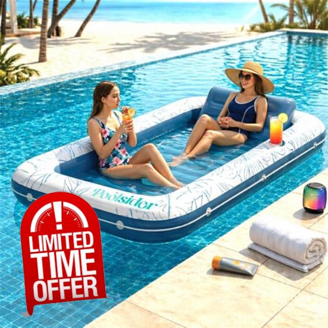 Inflatable Tanning Pool Lounger |Large Inflatable Tanning Bed for Adults -4 in 1 Multipurpose Sunbed Tub | Pool Floats Adults