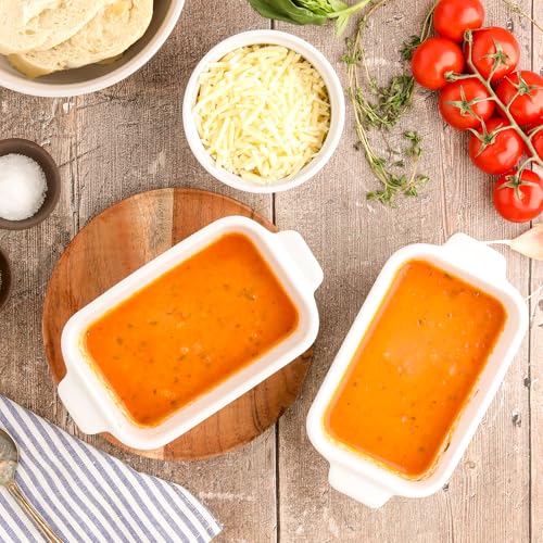 4-Pack | Premium US-Made Small Ceramic Baking Dishes with Silicone Lids