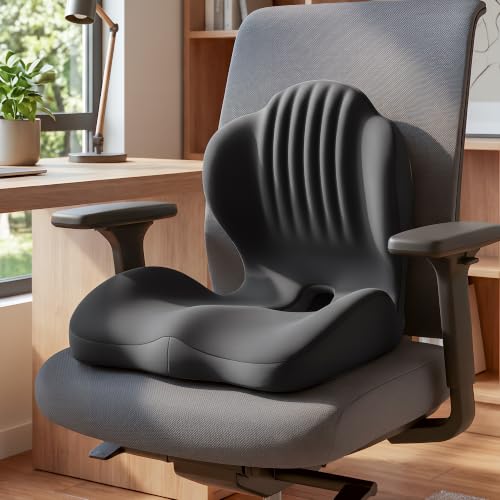 Office Desk Chair Car Travel Seat Cushion (Black)