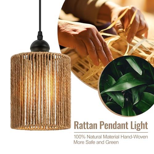 Adjustable Height Boho Hanging Light for Kitchen Island/Dining Room/Bedroom/Hallway
