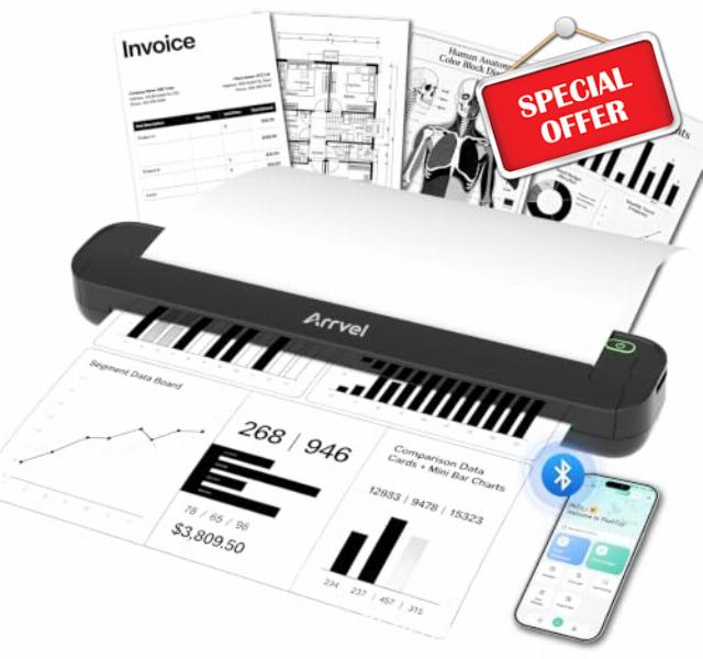 Arrvle Portable Thermal Printer ST80A