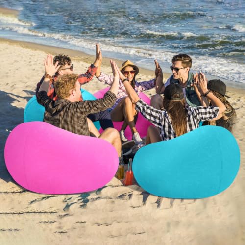 Blue Blow up Chair with Electric Air Pump Inflatable Lazy Sofa Folding Portable Loungers Couch for Indoor Outdoor Movie Camping
