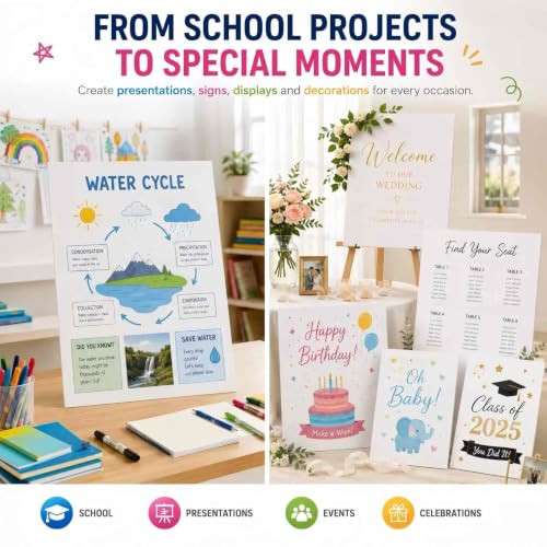 Double Sided Lightweight Foam Core Boards for Science Fair Display Projects Art Craft Presentations and Wedding Signage