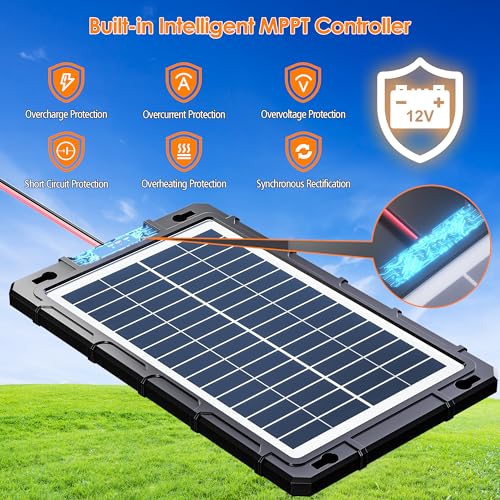 Solar Trickle Charger for Car Boat RV Motorcycle Trailer Automotive