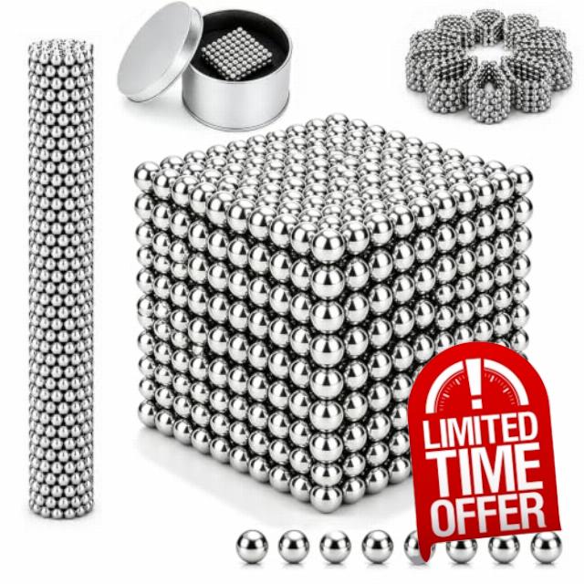 Update Silver 1000PCS！Building Magnetic Balls Desk Toys for Stress Relief