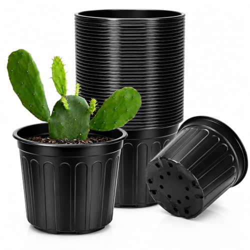 10 Inch Plastic Garden Flower Seedling Planter Pot with Drainage Holes for Outdoor Indoor Plants