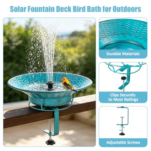 Solar Bird Bath Bowl for Garden Patio Deco