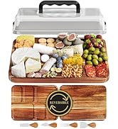 Trayful Charcuterie Board with Lid - Reversible, 2-in-1 Travel Portable Cheese Board for Picnics ...