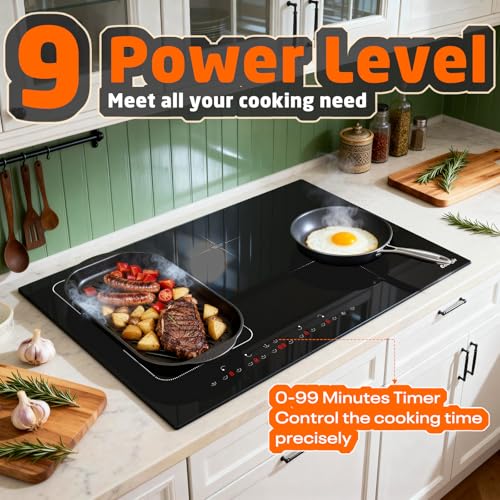 220V Hard Wired 4 Burner Built-in Induction Stove 30"