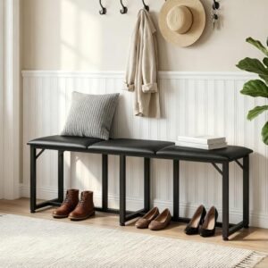 47.2 Inch Dining Room Bench                                                          Entryway Bench with Metal Frame