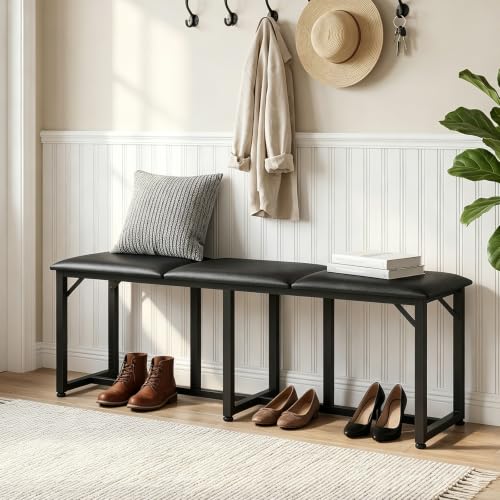 47.2 Inch Dining Room Bench                                                          Entryway Bench with Metal Frame