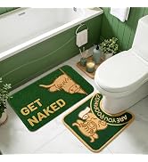 2PCS Black Cat Bathroom Rug Set, Funny Non Slip Bath Mat & Toilet Rug | Matching Black Cat Toilet...