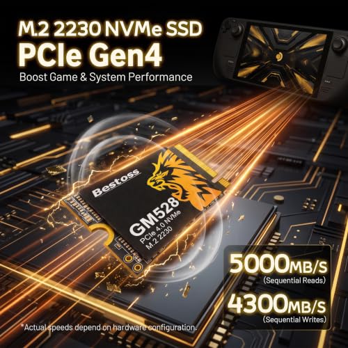 Up to 5000 MB/s PCIe4.0 M.2 NVMe 2230 SSD