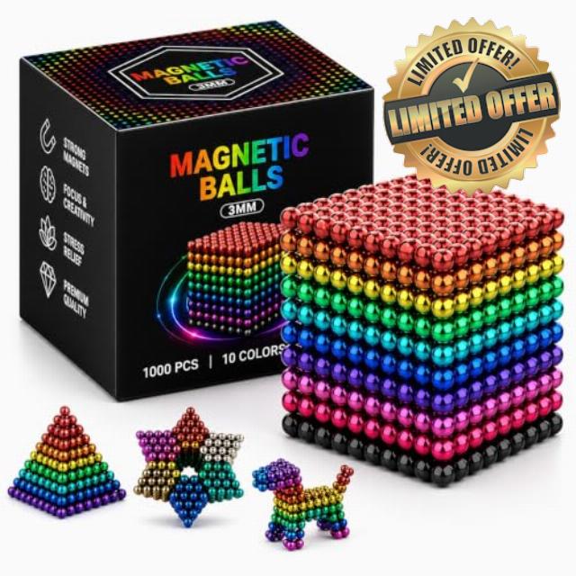 Rainbow Magnetic Balls Building 1000PCS Set