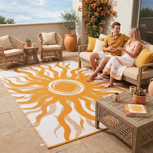 Reversible Plastic Straw Camping Rugs Outdoor Indoor RV Mat Carpet for Deck