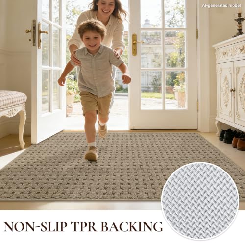 Easy Clean Low-Profile Welcome Floor Mats for Front Back Door&Lanudry