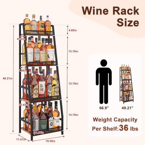 Large-Capacity Floor Wine Rack for Whiskey and Wine