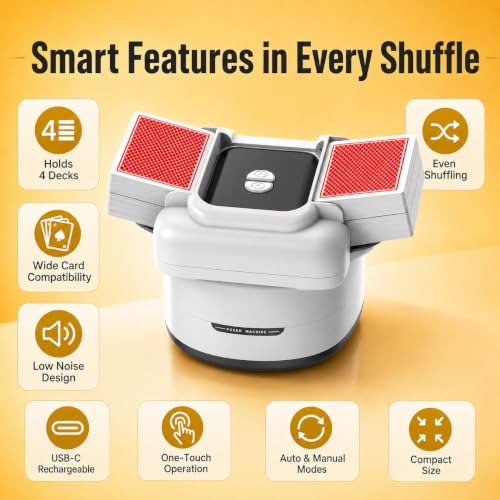 Portable Low Noise Electric Card Shuffler for Poker