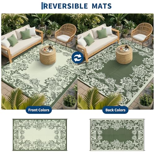 Butterfly Floral Rv Mat for Patio Camping Picnic Backyard Deck Balcony Porch Beach Traile
