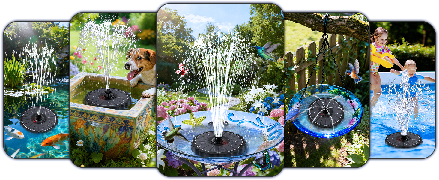 solar water fountain outdoor