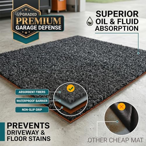 Absorb Grease Water Leakproof Stain-Resistant Garage Floor Protector for Under Car Mower Outdoo